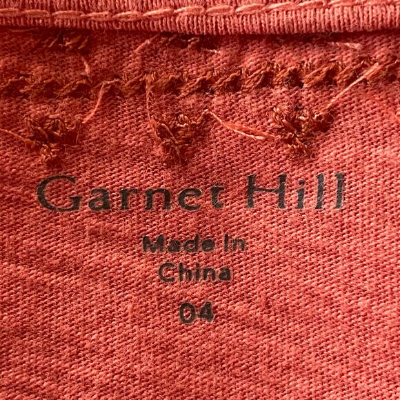 Garnet Hill Organic Cotton Coral Embroidered Knit Dress Size 4 Scoop Neck Spring - Picture 9 of 11
